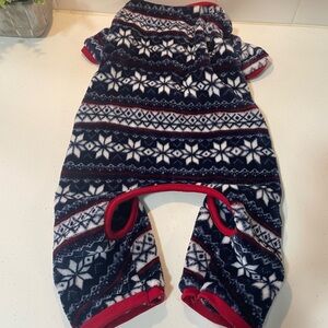 LuvGear Snowflake Pet Onesie Size Large with Velcro Closure
